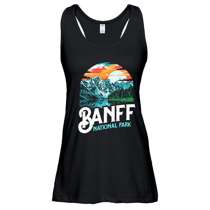 Banff National Park Lake Louise Canada Vintage Graphic Ladies Essential Flowy Tank