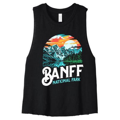 Banff National Park Lake Louise Canada Vintage Graphic Women's Racerback Cropped Tank