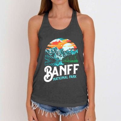 Banff National Park Lake Louise Canada Vintage Graphic Women's Knotted Racerback Tank