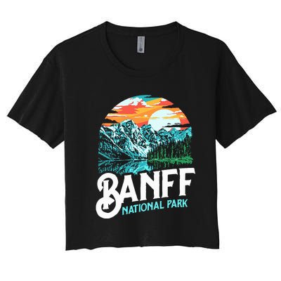 Banff National Park Lake Louise Canada Vintage Graphic Women's Crop Top Tee