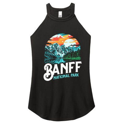 Banff National Park Lake Louise Canada Vintage Graphic Women's Perfect Tri Rocker Tank