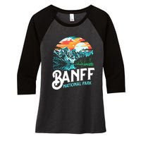 Banff National Park Lake Louise Canada Vintage Graphic Women's Tri-Blend 3/4-Sleeve Raglan Shirt