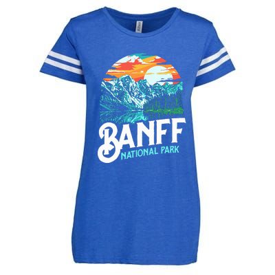 Banff National Park Lake Louise Canada Vintage Graphic Enza Ladies Jersey Football T-Shirt