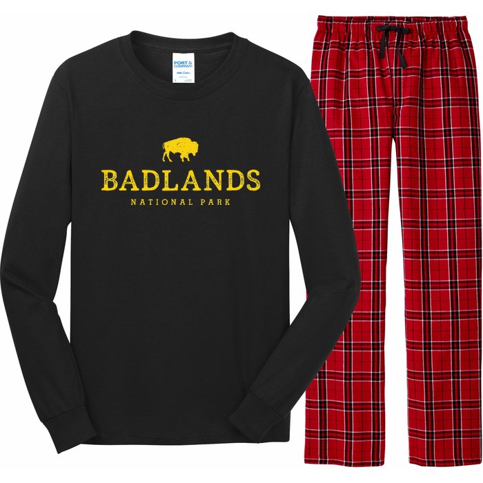 Badlands National Park Bison South Dakota Buffalo Souvenir Long Sleeve Pajama Set