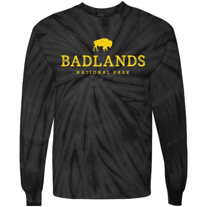 Badlands National Park Bison South Dakota Buffalo Souvenir Tie-Dye Long Sleeve Shirt