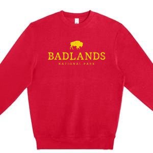 Badlands National Park Bison South Dakota Buffalo Souvenir Premium Crewneck Sweatshirt