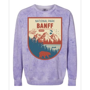 Banff National Park CanadaS Badge Colorblast Crewneck Sweatshirt