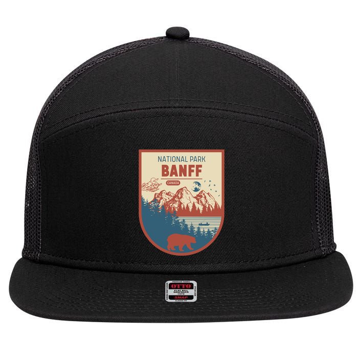 Banff National Park CanadaS Badge 7 Panel Mesh Trucker Snapback Hat