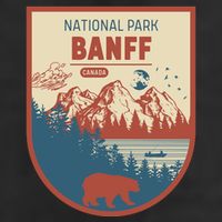 Banff National Park CanadaS Badge 7 Panel Mesh Trucker Snapback Hat