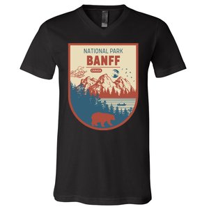 Banff National Park CanadaS Badge V-Neck T-Shirt