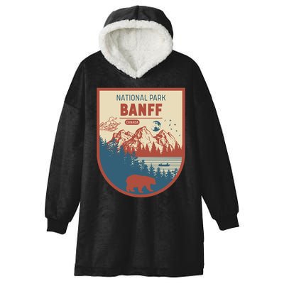 Banff National Park CanadaS Badge Hooded Wearable Blanket