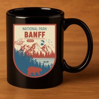 Banff National Park CanadaS Badge 11oz C Handle Ceramic Mug