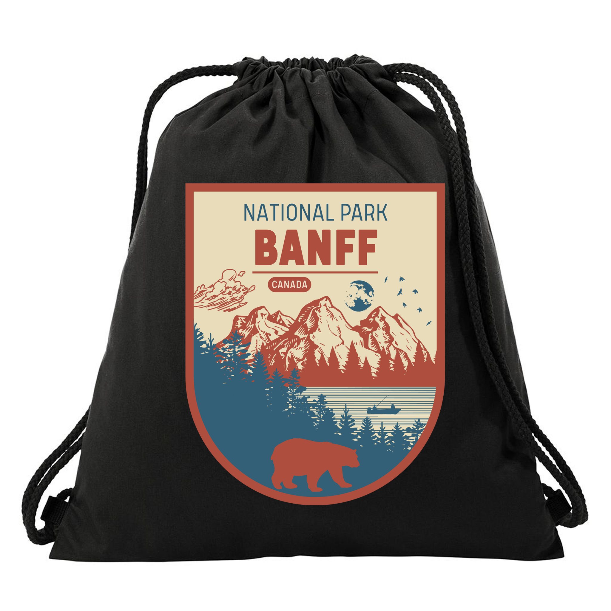 Banff National Park CanadaS Badge Drawstring Bag