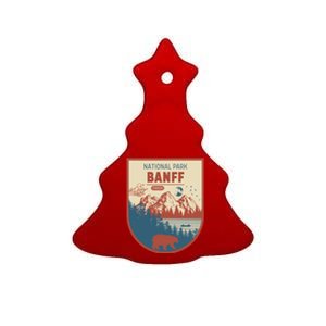 Banff National Park CanadaS Badge Ceramic Tree Ornament