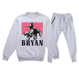 Bryan Name Personalized I Love Bryan Premium Crewneck Sweatsuit Set