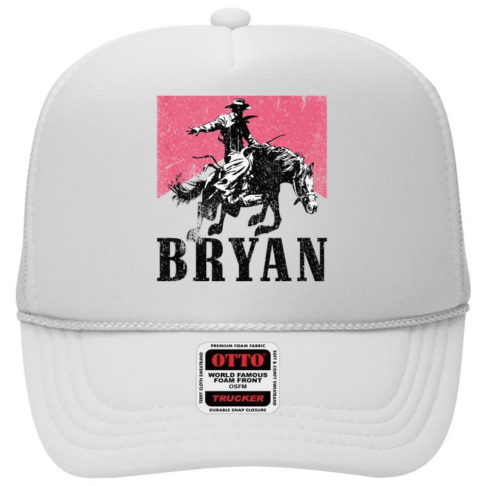 Bryan Name Personalized I Love Bryan High Crown Mesh Back Trucker Hat