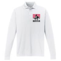 Bryan Name Personalized I Love Bryan Performance Long Sleeve Polo