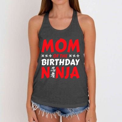 Birthday Ninja Party - Mom of the Birthday Ninja Women's Knotted Racerback Tank