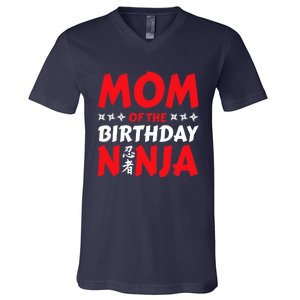 Birthday Ninja Party - Mom of the Birthday Ninja V-Neck T-Shirt