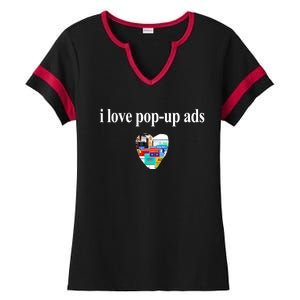 Bricks N’ Papers I Love Popup Ads Ladies Halftime Notch Neck Tee