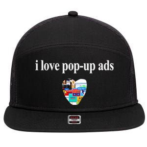 Bricks N’ Papers I Love Popup Ads 7 Panel Mesh Trucker Snapback Hat