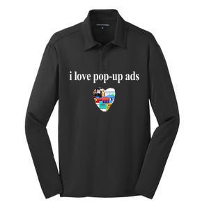 Bricks N’ Papers I Love Popup Ads Silk Touch Performance Long Sleeve Polo