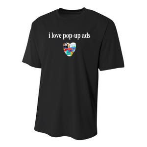 Bricks N’ Papers I Love Popup Ads Youth Performance Sprint T-Shirt