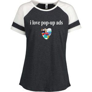 Bricks N’ Papers I Love Popup Ads Enza Ladies Jersey Colorblock Tee