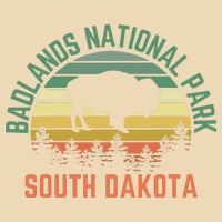 Badlands National Park South Dakota Buffalo Retro Sunset Drawstring Bag