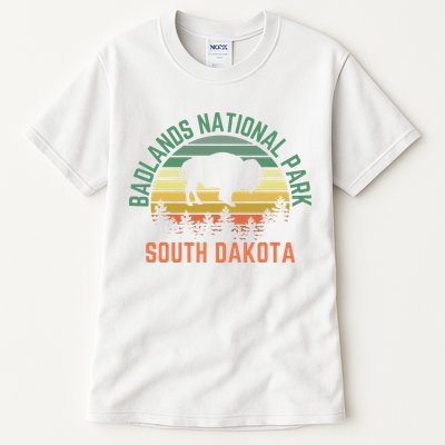 Badlands National Park South Dakota Buffalo Retro Sunset Tall T-Shirt