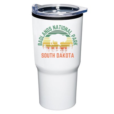 Badlands National Park South Dakota Buffalo Retro Sunset Tumbler