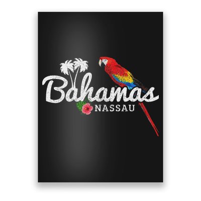 Bahamas Nassau Parrot Tropical Plants Vintage Bahamas Poster