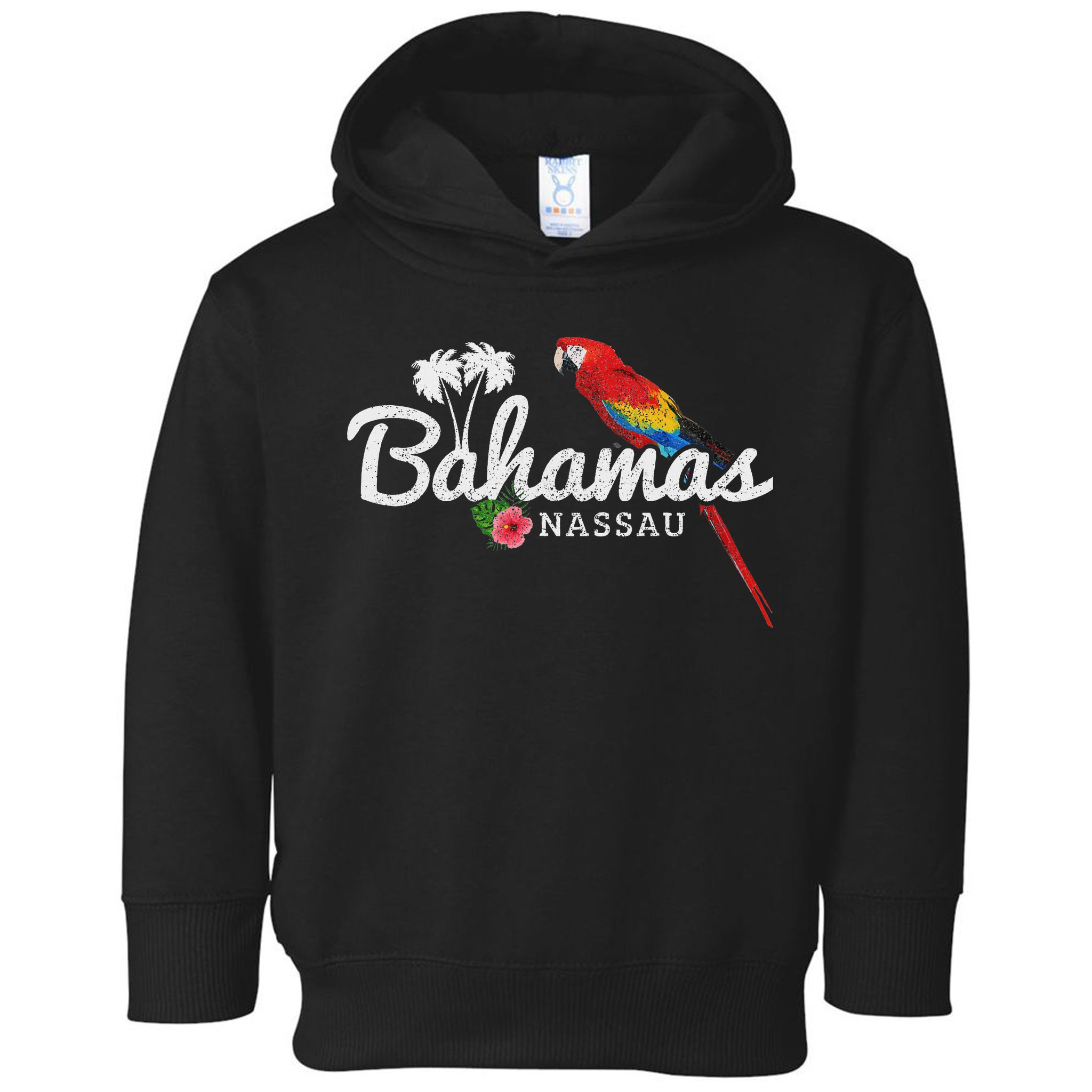 Bahamas Nassau Parrot Tropical Plants Vintage Bahamas Toddler Hoodie