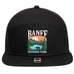 Banff National Park Lake Louise Rocky Mountains Canada Gift 7 Panel Mesh Trucker Snapback Hat