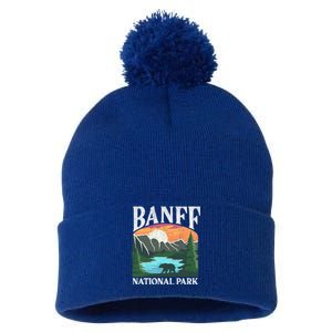 Banff National Park Lake Louise Rocky Mountains Canada Gift Pom Pom 12in Knit Beanie