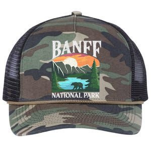 Banff National Park Lake Louise Rocky Mountains Canada Gift Retro Rope Trucker Hat Cap