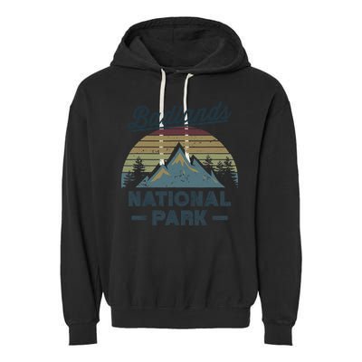 BADLANDS NATIONAL PARK SD Vintage Sunset Love Hiking Camping Garment-Dyed Fleece Hoodie