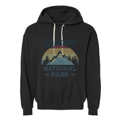 BADLANDS NATIONAL PARK SD Vintage Sunset Love Hiking Camping Garment-Dyed Fleece Hoodie