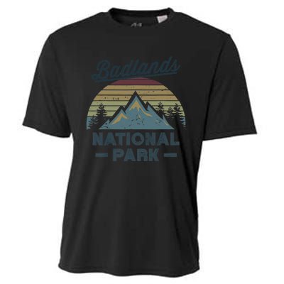 BADLANDS NATIONAL PARK SD Vintage Sunset Love Hiking Camping Cooling Performance Crew T-Shirt