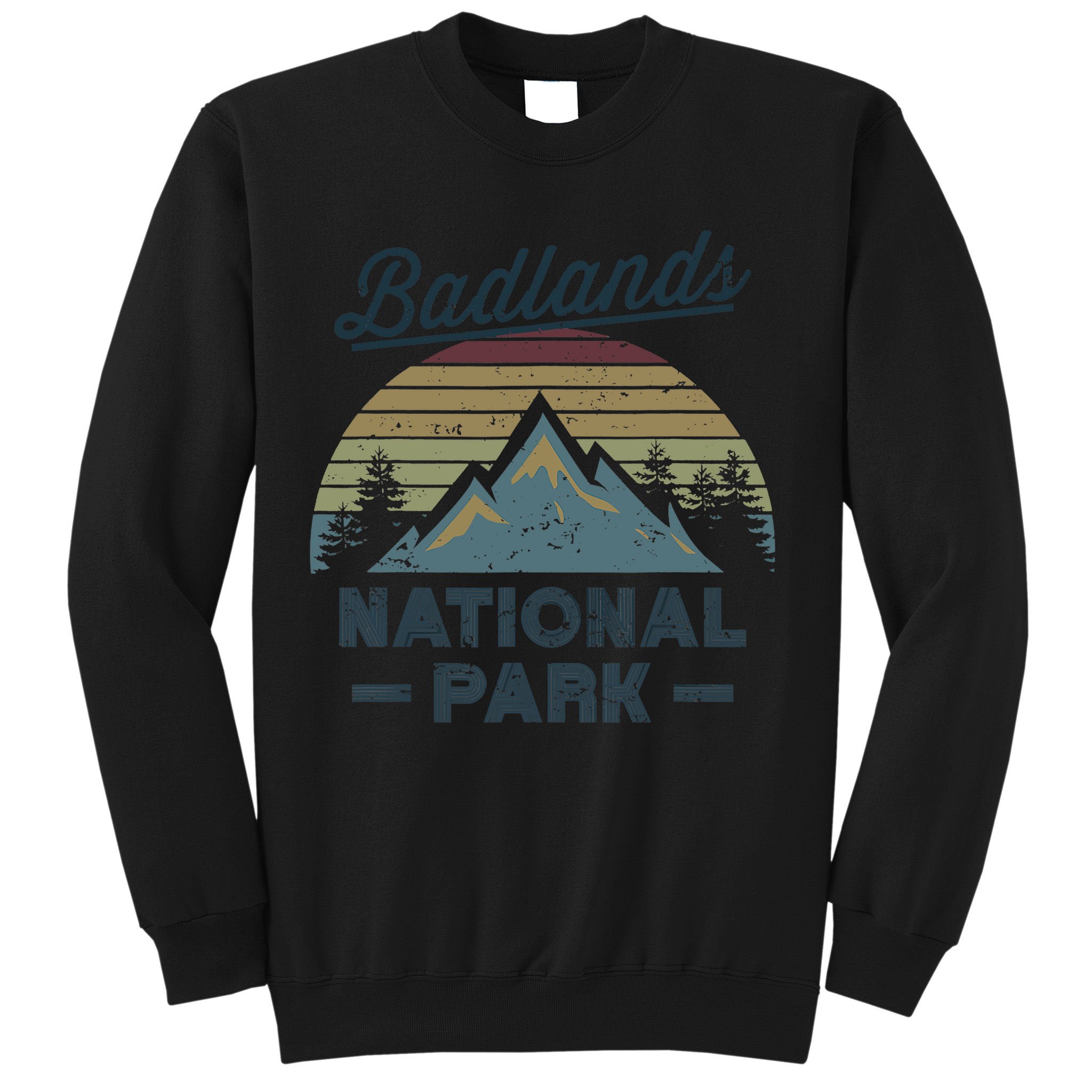 BADLANDS NATIONAL PARK SD Vintage Sunset Love Hiking Camping Sweatshirt