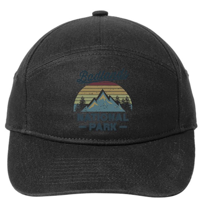 BADLANDS NATIONAL PARK SD Vintage Sunset Love Hiking Camping 7-Panel Snapback Hat