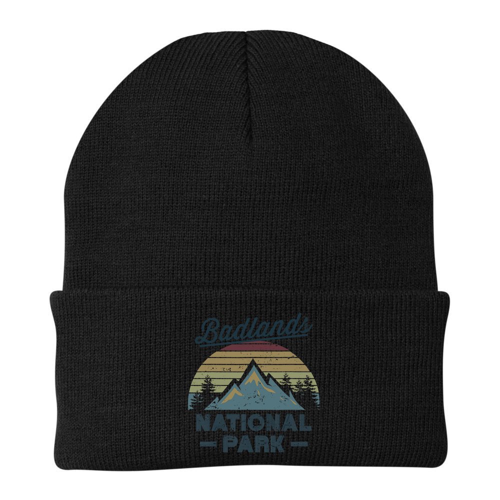 BADLANDS NATIONAL PARK SD Vintage Sunset Love Hiking Camping Beanie