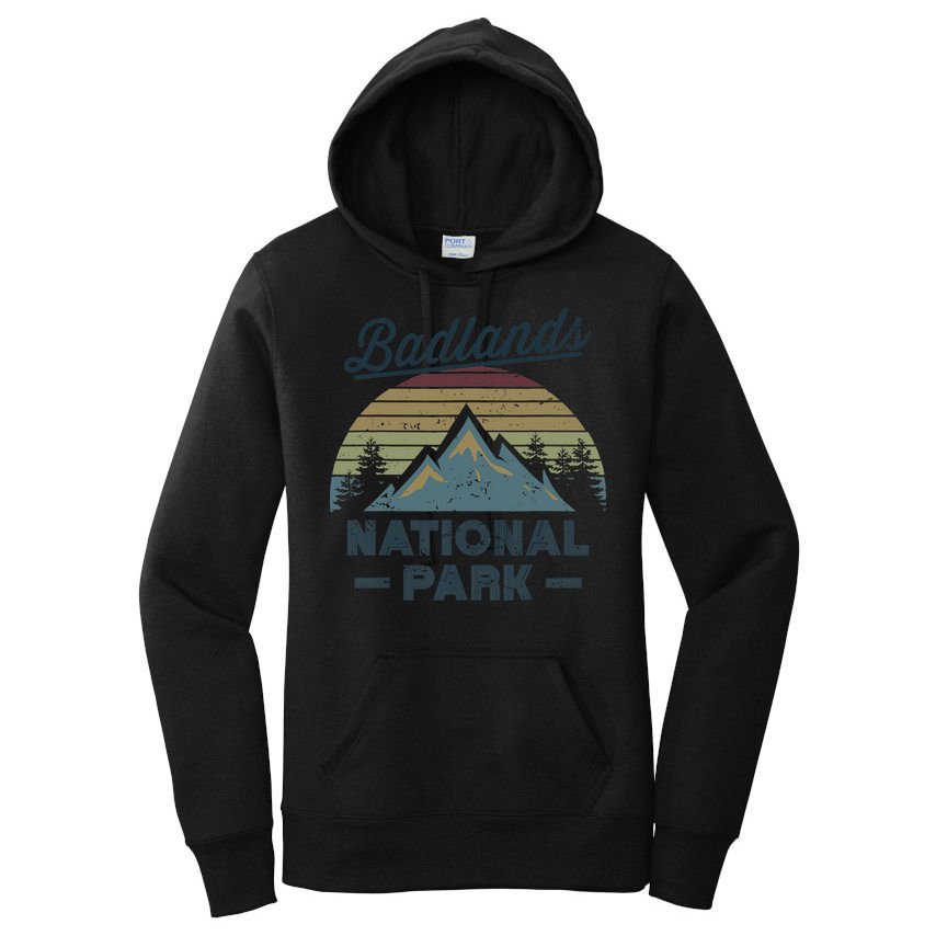 BADLANDS NATIONAL PARK SD Vintage Sunset Love Hiking Camping Women's Pullover Hoodie
