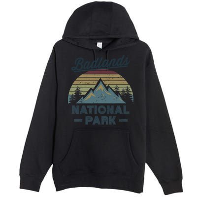 BADLANDS NATIONAL PARK SD Vintage Sunset Love Hiking Camping Premium Pullover Hoodie