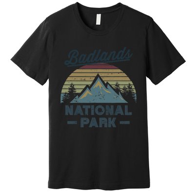 BADLANDS NATIONAL PARK SD Vintage Sunset Love Hiking Camping Premium T-Shirt