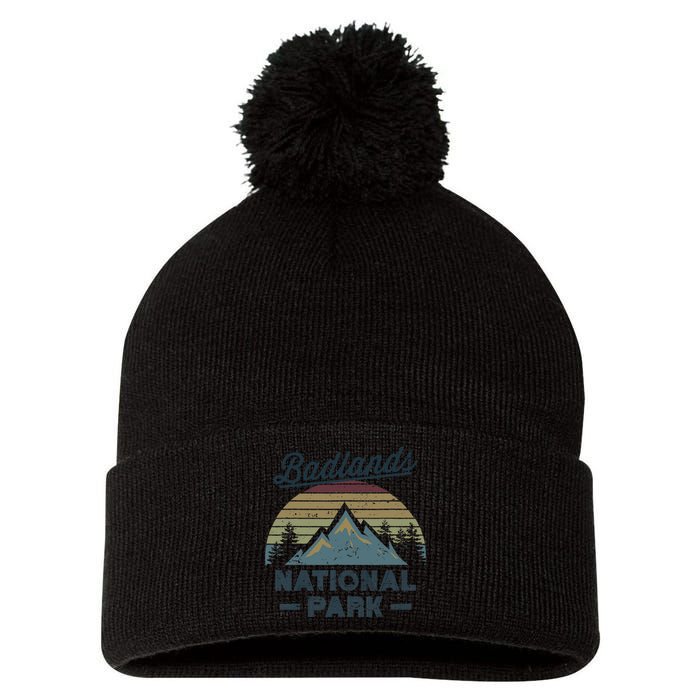 BADLANDS NATIONAL PARK SD Vintage Sunset Love Hiking Camping Pom Pom 12in Knit Beanie