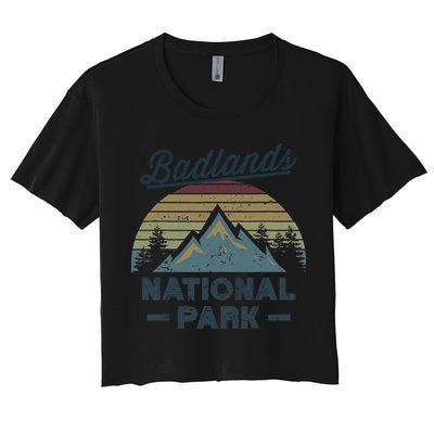 BADLANDS NATIONAL PARK SD Vintage Sunset Love Hiking Camping Crop Top