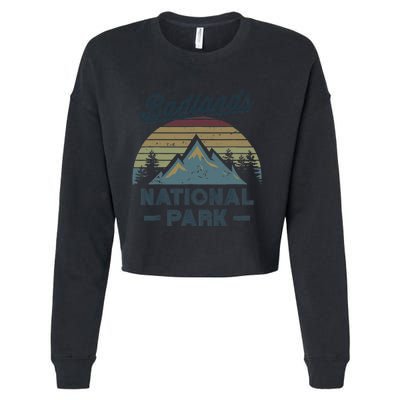 BADLANDS NATIONAL PARK SD Vintage Sunset Love Hiking Camping Cropped Pullover Crew