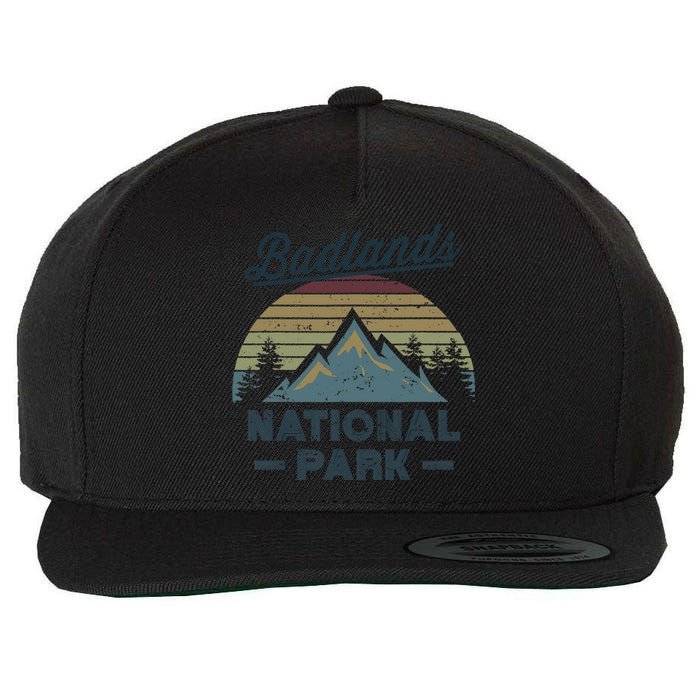 BADLANDS NATIONAL PARK SD Vintage Sunset Love Hiking Camping Wool Snapback Cap