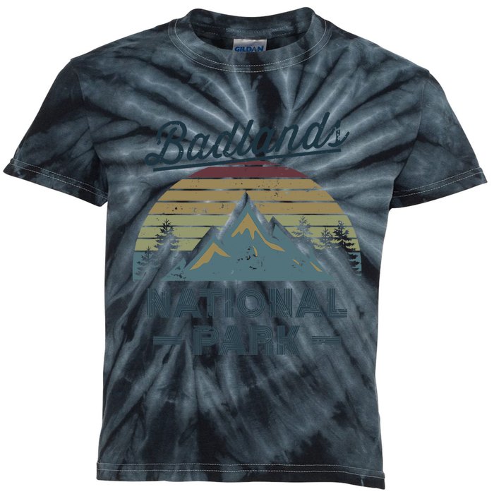 BADLANDS NATIONAL PARK SD Vintage Sunset Love Hiking Camping Kids Tie-Dye T-Shirt